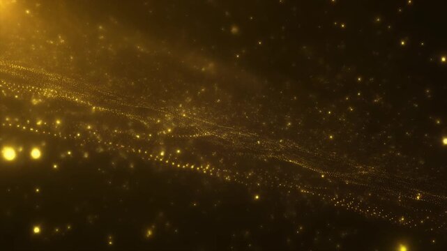 Layered movement scattered glowing dust slowly descending rotating microscopically cinematic ambience