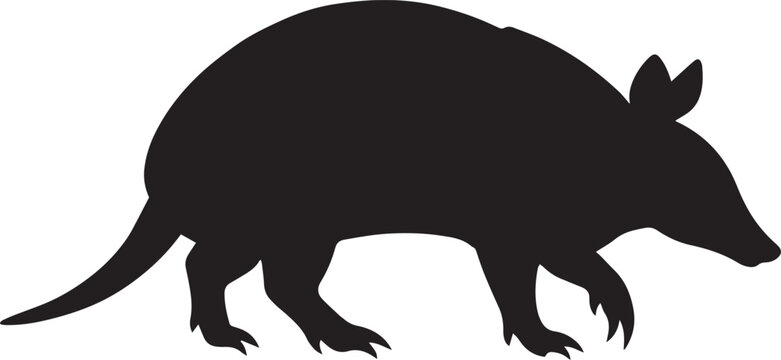 Armadillo animal silhouette vector illustration isolated on white background