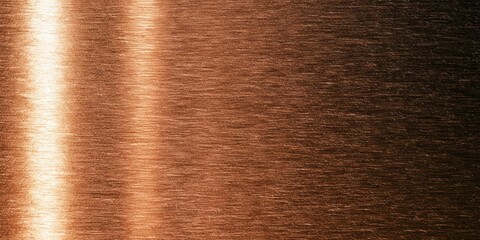 Fototapeta premium Copper surface shows fine lines and texture under light in a close view at a studio environment during the day