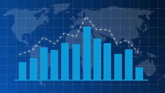 Graph Going down animation. Down business graph icon, Symbolizing revenue decrease, market downturn, financial loss, risk analysis, and negative performance 4k animation.