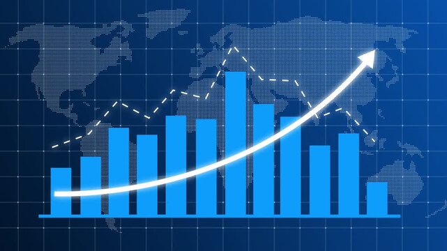 Loss concept business graph animation. Symbolizing revenue drop, financial loss, negative growth, market downturn, and decrease business performance, Graph Going down animation. Down business