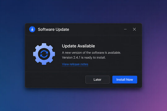 Update available pop up message 