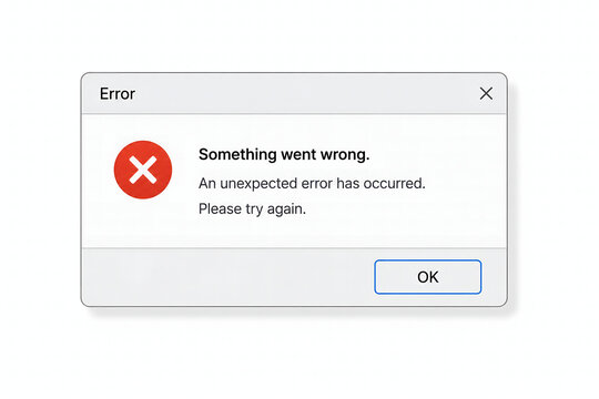 Something went wrong error message 