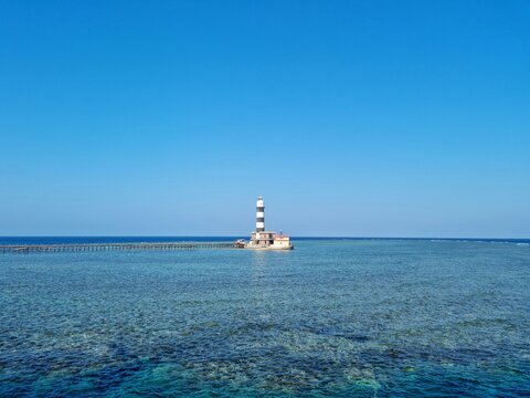 Lighthouse in the middle of the Red Sea
