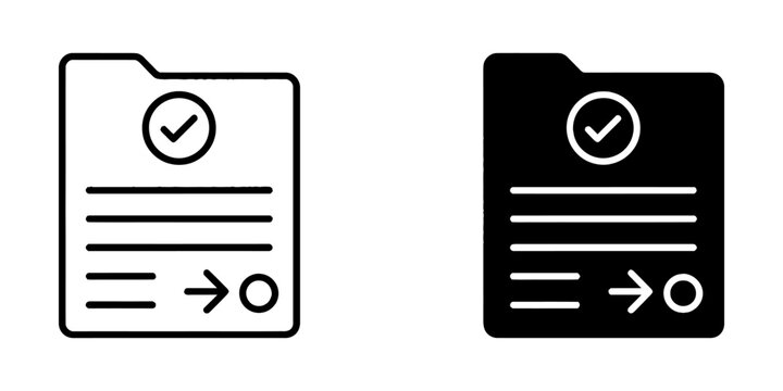 Document approval vector icon set with document approval interface business