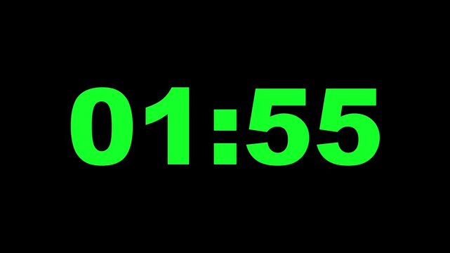 2 minute countdown timer, Digital Countdown video animation. 120 to 0 seconds, 2 minute countdown timer with alpha channel , Two minutes circle countdown video. 4k