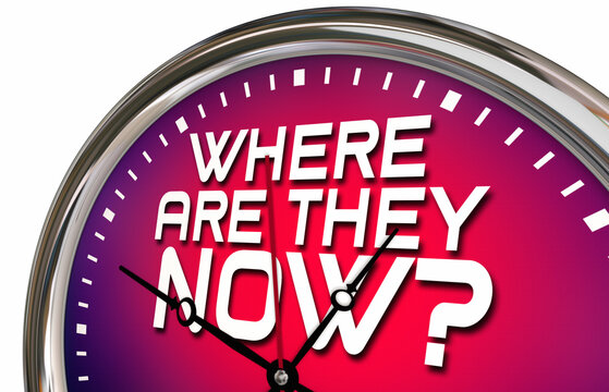 Where Are They Now Clock Nostalgia Past Present Today Restrospective 3d Illustration