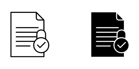 Secured document file lock icon set with document verified security business © Kulsum Stock