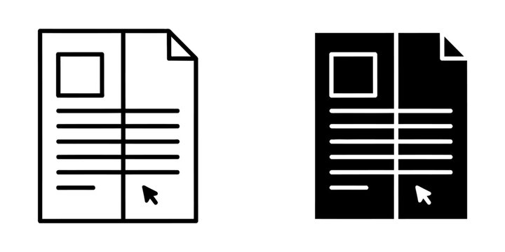 Document editing and selection icon set with document processor interface