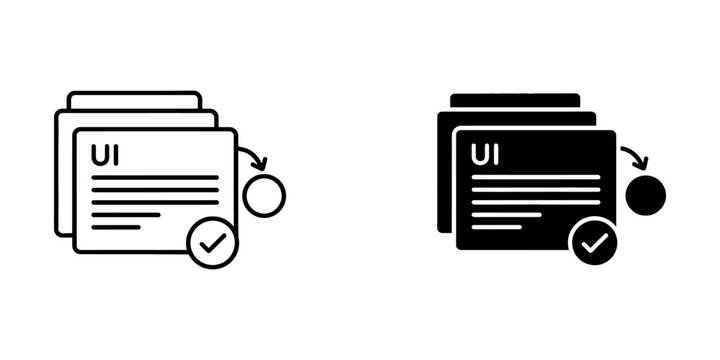 Ui interface configuration settings vector icons set with interface, settings