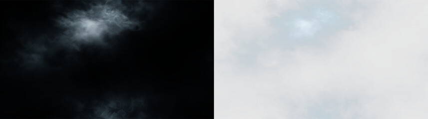 Soft clouds drift in a gray sky above with hints of blue peeking through in the afternoon light, PNG with a light overlay © Liubov