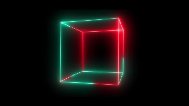 live streaming neon text frame animation. Neon red glowing rectangle transition animation loop neon rectangle, Looping animation of a glowing neon rectangle frame with 4K video.