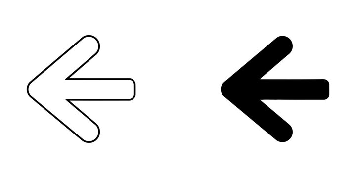 Left arrow icon, simple vector illustration for back or previous navigation