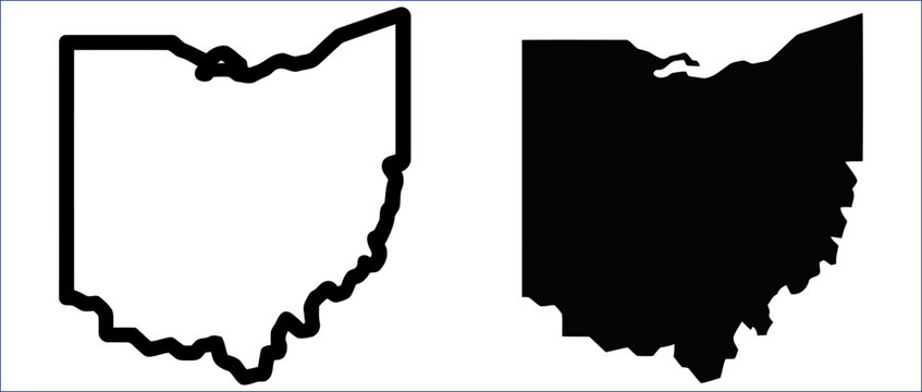 Ohio Map Sign in Modern Minimal State Outline Style Design. Symbolizing regional navigation, United States territory, tourism, location awareness and educational mapping systems