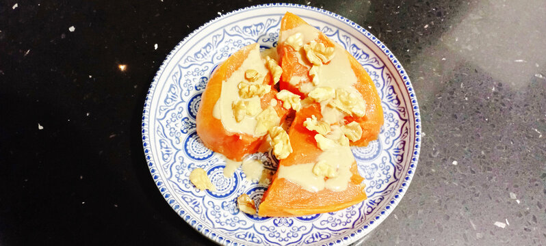 Traditional delicious Turkish cuisine; Pumpkin dessert or jam (Turkish name; Kirecte pumpkin jam or pumpkin tatlisi)