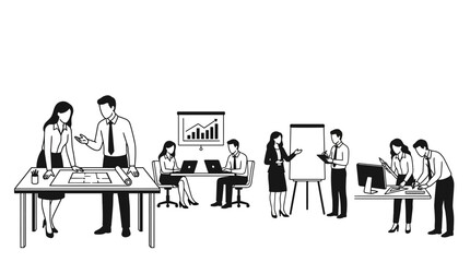 Fototapeta premium Group of business people sitting together at a table in a cafe or office setting