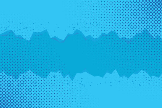 Abstract pop halftone wave pattern in blue and gray gradient