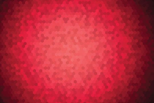 Glowing red hexagonal pattern with radiant gradient background, hex pattern abstract texture