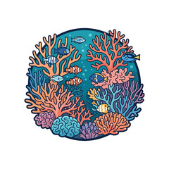Obraz premium Colorful Coral Reef Fish Marine Life.