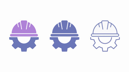 Fototapeta premium Set of Three Minimalist Vector Icons Construction Industry Safety Gear Professional Graphic Resources Commercial Use