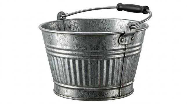 Vintage galvanized metal pail with handle