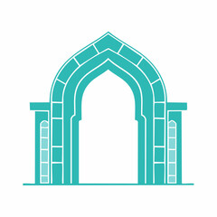 Fototapeta premium Turquoise Islamic Archway Icon