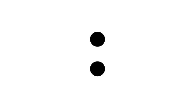 black colon punctuation symbol isolated on white background, colon mark icon, colon sign illustration