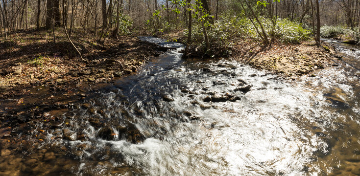 A glittering creek near Charlotte, North Carolina