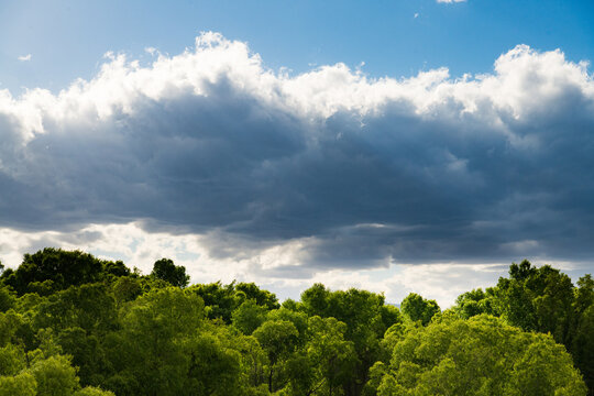 Dramatic clouds over the landscape of Dead Horse Ranch State Park, Arizona