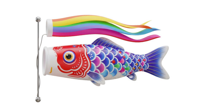 Colorful koi fish windsock flag