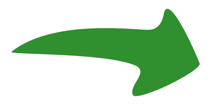 Green arrow vector icon showing direction symbol with flat style design. Jump icon