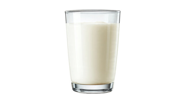 Glass of fresh milk with clear glass