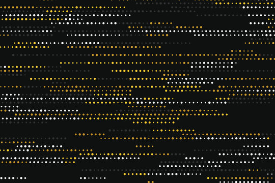Glowing yellow dot matrix pattern on black digital background, yellow dots black background