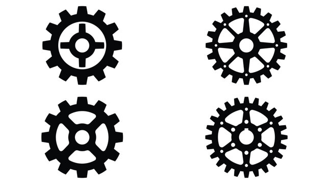 gears in silhouette style gear mechanical machine