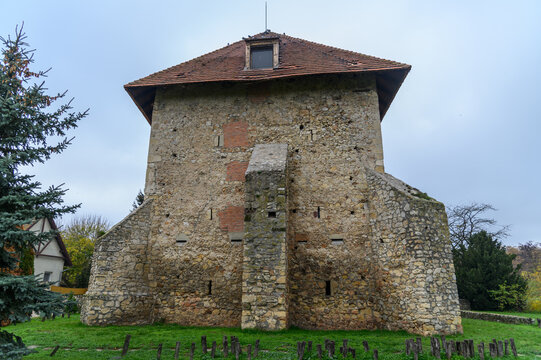Medieval Kula Tower with Red Tiled Roof, Hungary