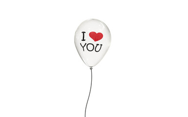 I love you - transparent balloon with red heart and text © Stylecore