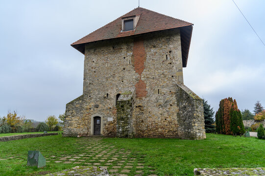 Medieval Kula Stone Tower on an Overcast Day, Hungary