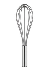 Fototapeta premium Metal whisk stands upright, sleek and polished