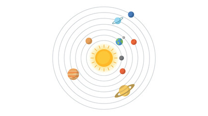 Solar System Model with Planets Orbit. © Harunia