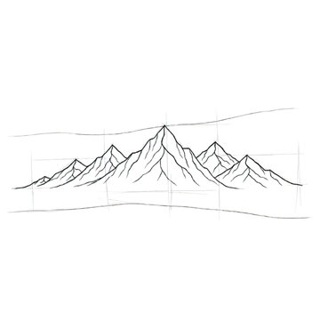 Mountain Range Landscape Sketch