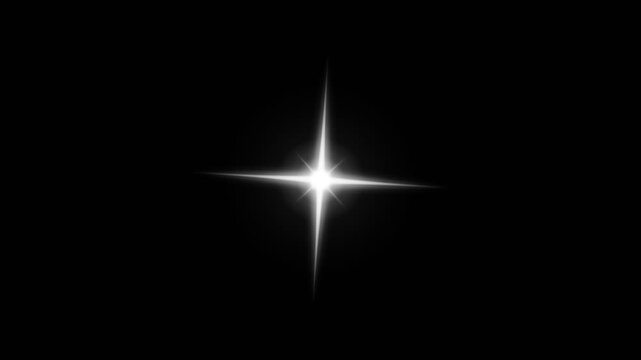 single star glitter, sparkle, twinkle animation on traparent. sfx included