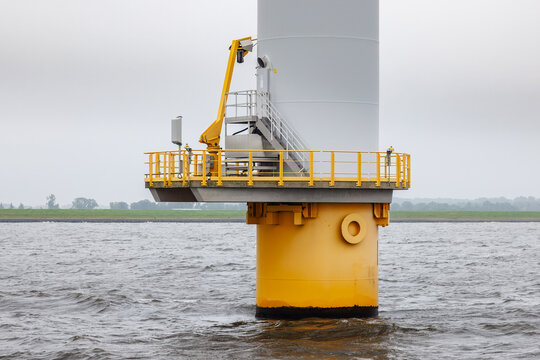 Westermeerwind Wind Farm in IJsselmeer on a Hazy Day