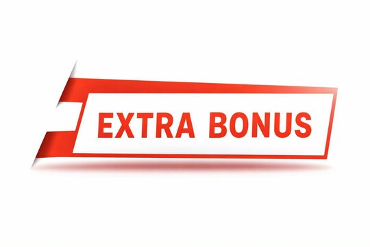 Retro extra bonus sign with red and yellow glow effect