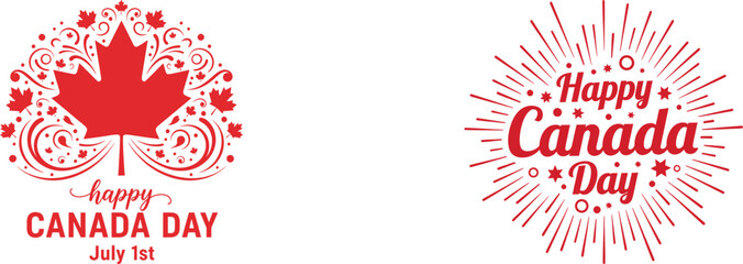 Canada day celebration graphics maple leaf festive designs for july 1st © Moshood