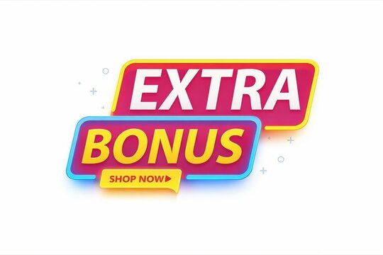 Bright extra bonus shopping promotion banner with shop now call to action
