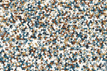Fototapeta premium Geometric hexagonal pattern with cubes in earthy tones and teal abstract