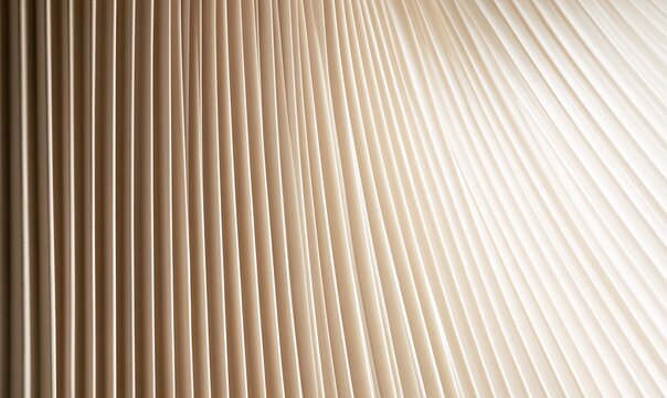 Pleated texture, light and shadow play across neutral-toned, parallel lines