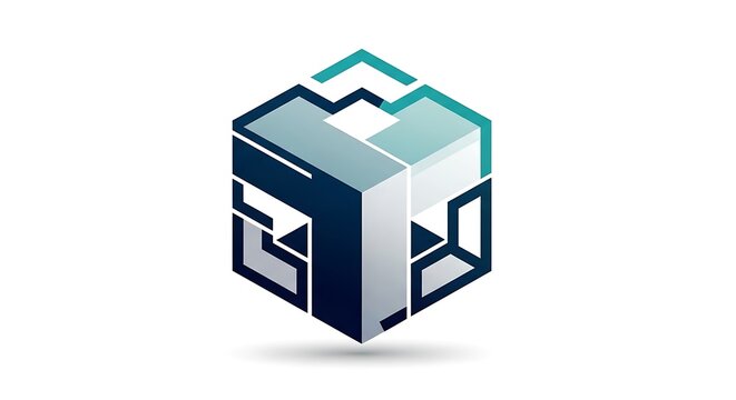 Modern 3D rendered shipping container cube.