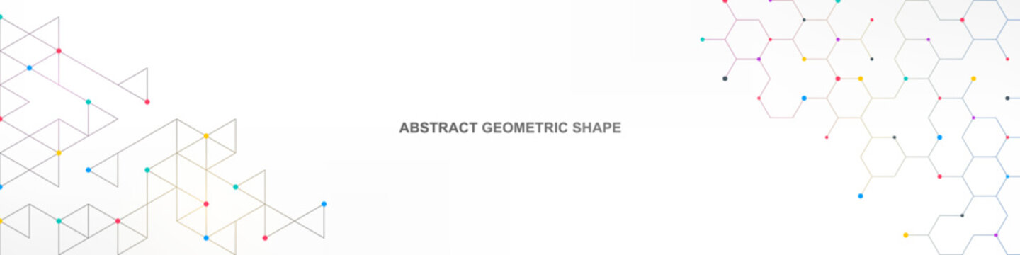 Abstract geometric background with hexagons and triangles shape pattern for banner or website header template