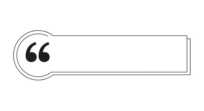 Minimalist empty text box with quotation marks on the left side designed for quotes or testimonials on a white background.